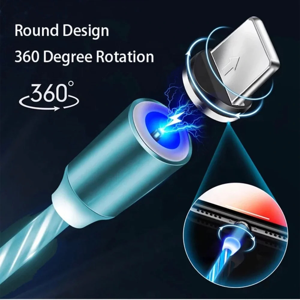 3 in 1 luminous magnetic charging cable